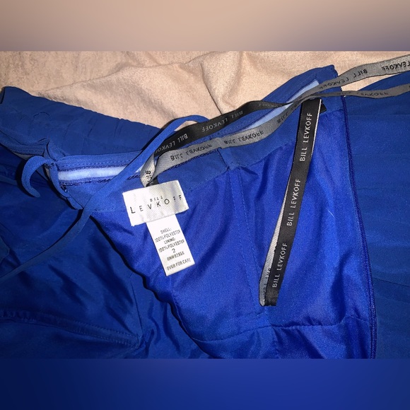 Elegant Long Deep Blue Bill Levkoff Dress - Picture 6 of 6